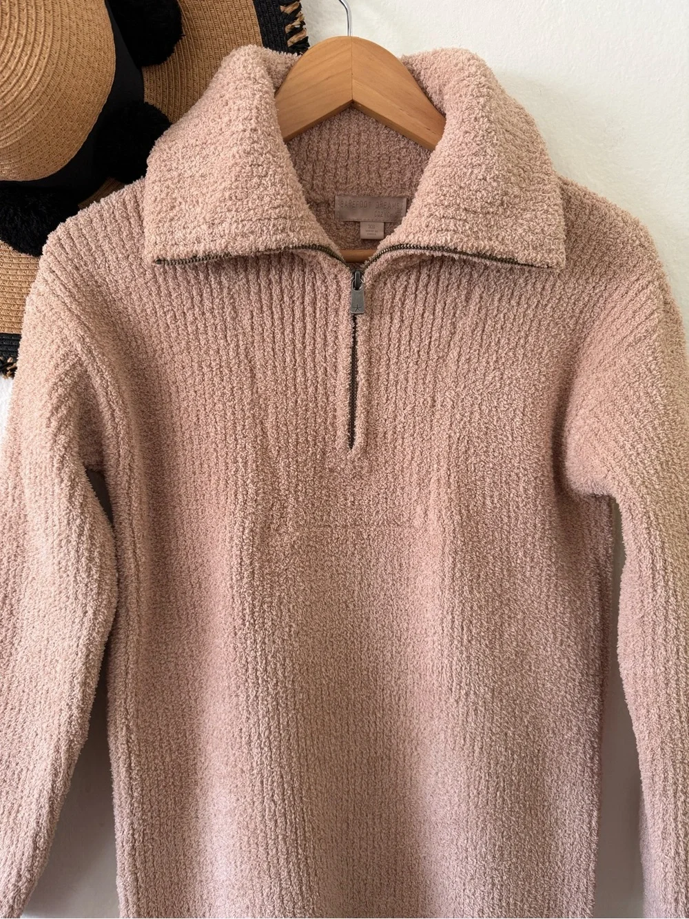 Barefoot Dreams CozyChic Fuzzy Half Zip Tunic Sweater Size XS